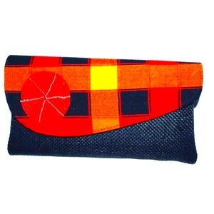 African maasai foldover handmade clutch bag